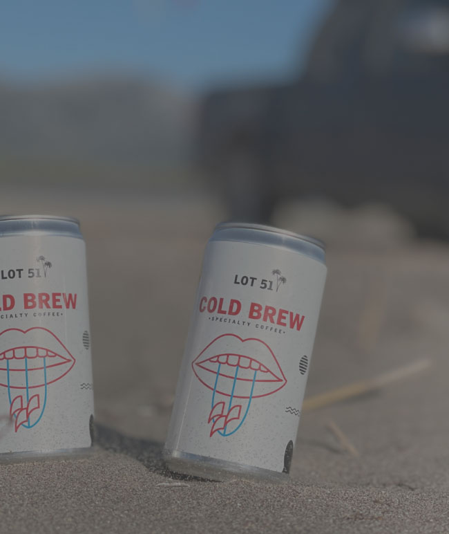 LOT51 cans on sand